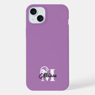 Lila minimalistisch monogrammatisch iPhone 15 plus hülle