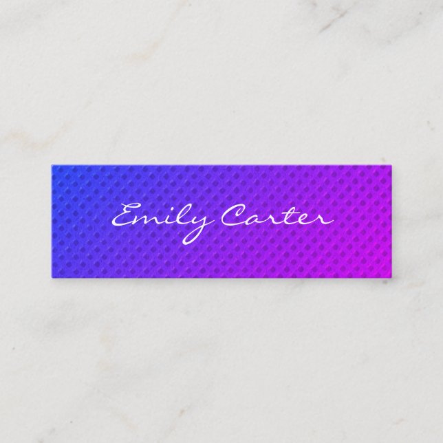 Lila Minimalistischer Blend Curse-Schriftart Mini Visitenkarte (Vorderseite)