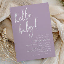 Lila minimalistischer Boho Hello Baby Shower