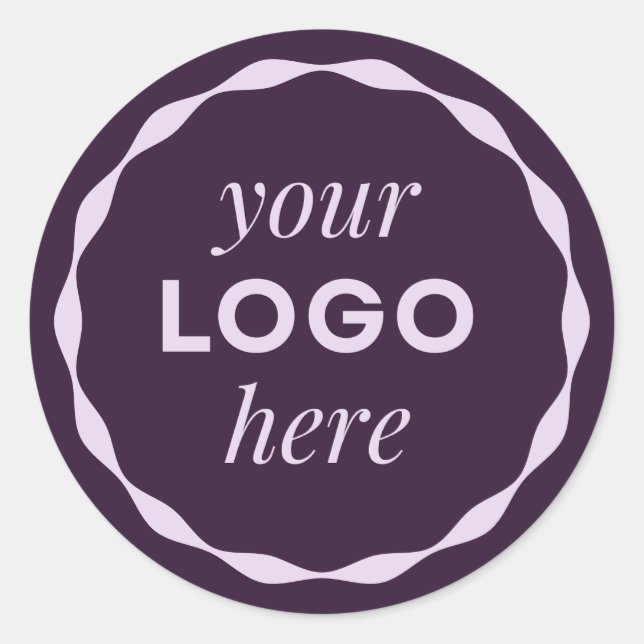 Lila Minimalistischer Logo-Circle-Aufkleber Runder Aufkleber (Vorderseite)
