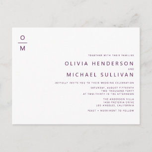 Lila Minimalistischer QR-Code Einladungspostkarte