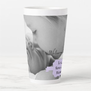 Lila Minimalistisches Foto Muttertag Latte Tasse