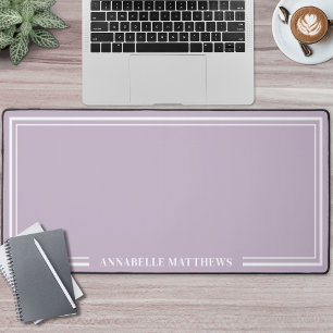 Lila minimalistisches Monogramm Schreibtischunterlage