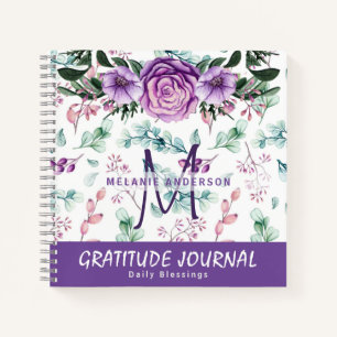 Lila Minze Blume Dankbarkeit Sessing Journal Notizbuch