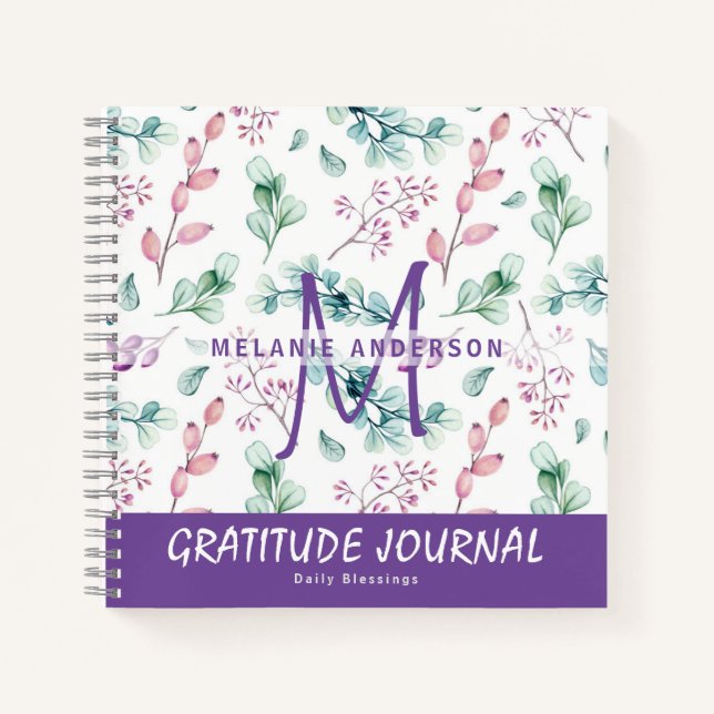 Lila Minze Blume Dankbarkeit Sessing Journal Notizbuch (Vorderseite)
