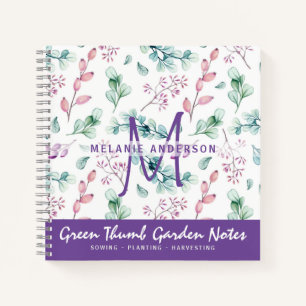 Lila Minze Blumengärtner Journal Gardenning Notizbuch