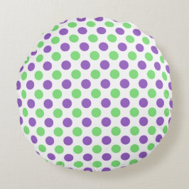 Lila Minze Polka Dot - Mittelpunkt Rundkissen Rundes Kissen