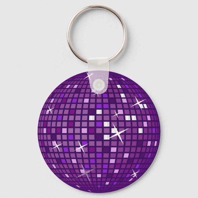 LILA MIRROR DISCO BALL SCHLÜSSELANHÄNGER (Vorderseite)