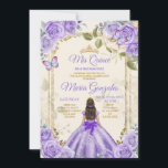 Lila Mis Quince 15 Anos Butterfly Goldkrone Einladung<br><div class="desc">Quinceañera Lila Butterfly Gold Crown Einladung Mis Quince 15 Anos,  16. Geburtstag, </div>