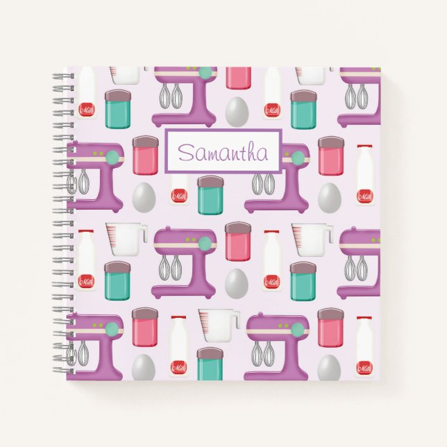 Lila Mischpult Personalisiertes Rezept Notizbuch (Vorderseite)