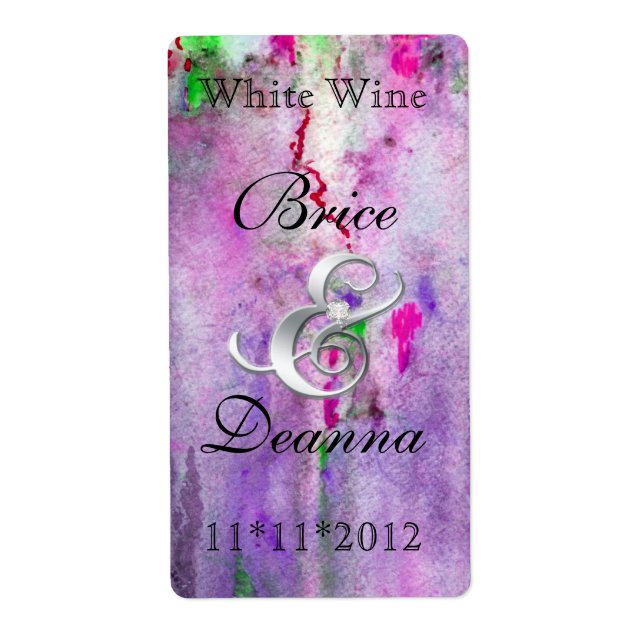 Lila Mist Wedding Wine Label (Vorne)