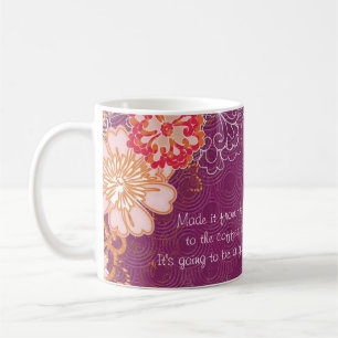 Lila mit Big Blume Coffee Pot Tasse