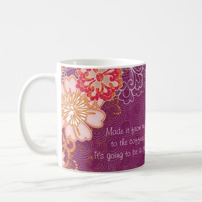Lila mit Big Blume Coffee Pot Tasse (Links)