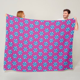 LILA MIT BLAU UND WEISS CHRISTMAS HARTKANDIEN FLEECEDECKE