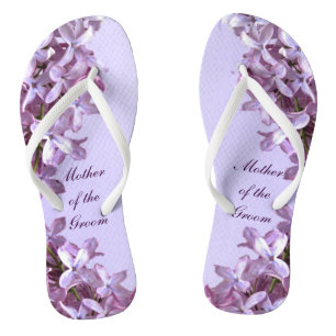 Lila mit BlumenBlumen, die Mutter des Bräutigams Flip Flops