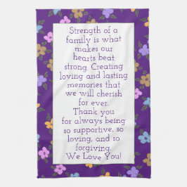 Lila mit Blumenmuster Geschirrtuch