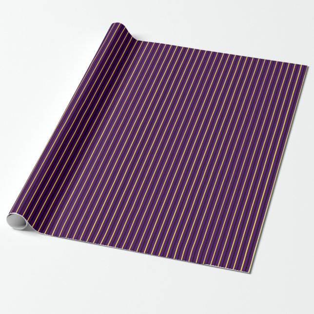Lila mit Gelben und Schwarzen Streifen Geschenkpapier (Ungerollt)