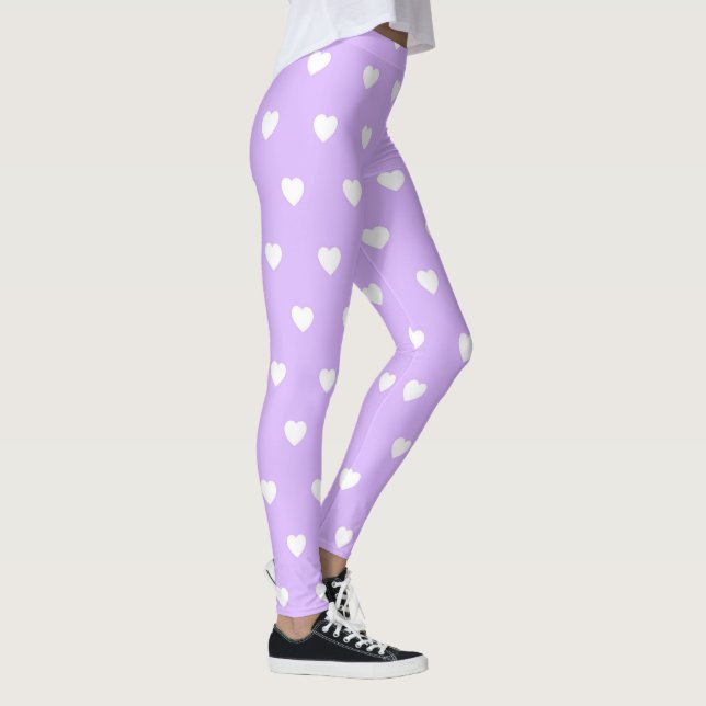 Lila mit Leggings aus weißem Herzen (Rechts)