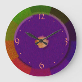 Lila mit mehrfarbigem Rand > Wall-Uhr Große Wanduhr