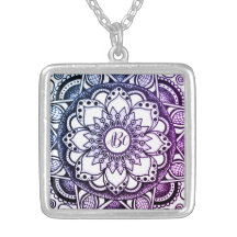 Lila Mit Monogramm Blume Mandala