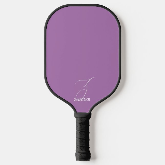 Lila Mit Monogramm Pickleball Schläger (Vorderseite)