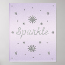 Lila mit Silver Glitzer Poster