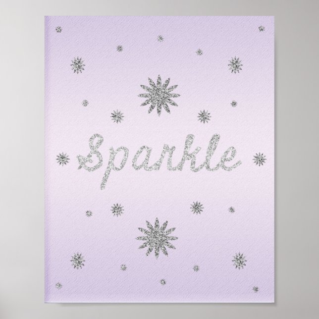 Lila mit Silver Glitzer Poster (Vorne)