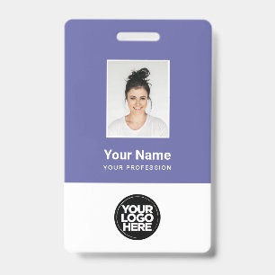 Lila Mitarbeiter-Foto-Barcode-Logo-Name Ausweis