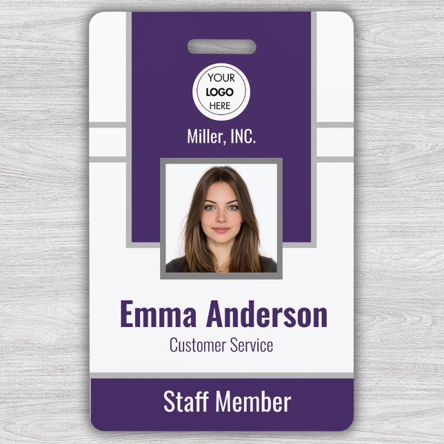 Lila | Mitarbeiter-Foto-ID Unternehmenssicherheit Ausweis (Von Creator hochgeladen)