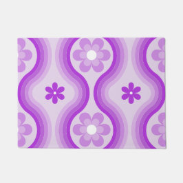 Lila Mittelalter Moderner Blumenwald Abstrakt Fußmatte