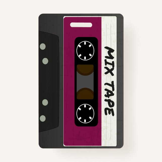 Lila Mix-Tape - 80er und 90er Retro  Geschenk Ausweis (Vorderseite)