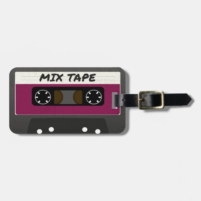 Lila Mix-Tape - 80er und 90er Retro  Geschenk Gepäckanhänger (Vorderseite horizontal)