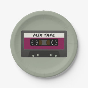 Lila Mix-Tape - 80er und 90er Retro  Geschenk Pappteller