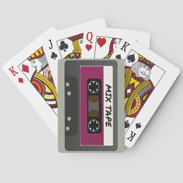 Lila Mix-Tape - 80er und 90er Retro  Geschenk Spielkarten (Rückseite)