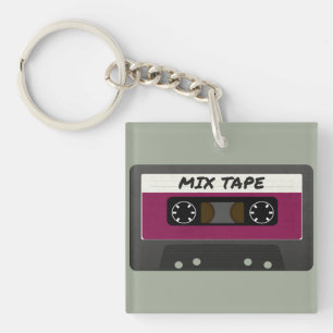 Lila Mix-Tape - 80er und Retro-Inspiriert Geschenk Schlüsselanhänger