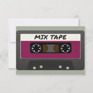 Lila Mix-Tape - Retro-Geschenk im Stil der 80er un Einladung