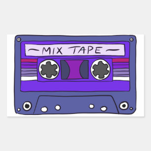 Lila Mix-Tape-Sticker Rechteckiger Aufkleber