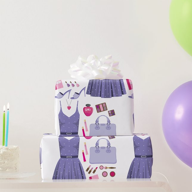 Lila Mode-Set Geschenkpapier (Von Creator hochgeladen)
