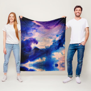 Lila Moderne Abstrakte Malerei Fleecedecke