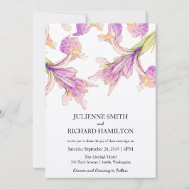 Lila moderne botanische Hochzeitseinladungen Einladung