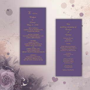 lila moderne Deko Hochzeit Programm