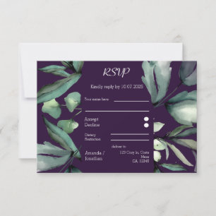 Lila, moderne Grünanlage RSVP Karte