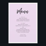 Lila moderne Hochzeit. Einfacher Lavendel-Minimali Menükarte<br><div class="desc">Modernes lila Hochzeitsmenü. Geeignet zum Geburtstag,  Jubiläum und jedes andere Party. Bitte kontaktieren Sie mich,  wenn Sie zusätzliche Artikel benötigen.</div>