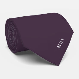 Lila moderne Initialen minimalistisches Monogramm Krawatte
