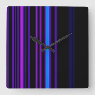 Lila moderne Wand-Neonuhren Quadratische Wanduhr