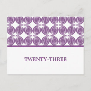 Lila Moderner Deko Tischnummer Postkarte