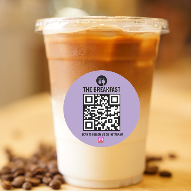 Lila, moderner Geschäftscode Runder Aufkleber (Von Creator hochgeladen)