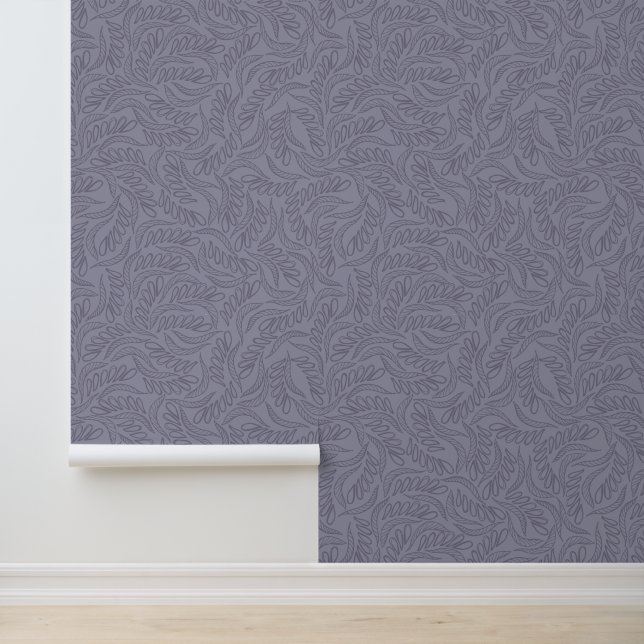 Lila modernes Leaf-Muster Tapete (Anwendung)