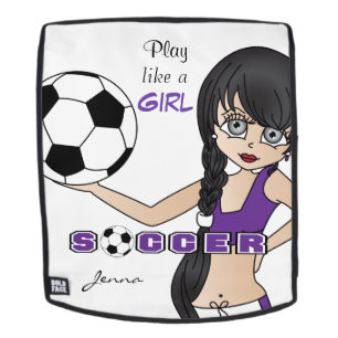 Lila, mögen Spiel einen Mädchen-Fußball Rucksack
