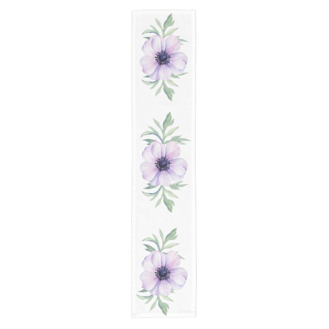 "Lila Mohn" Kurzer Tischläufer (Vorderseite)